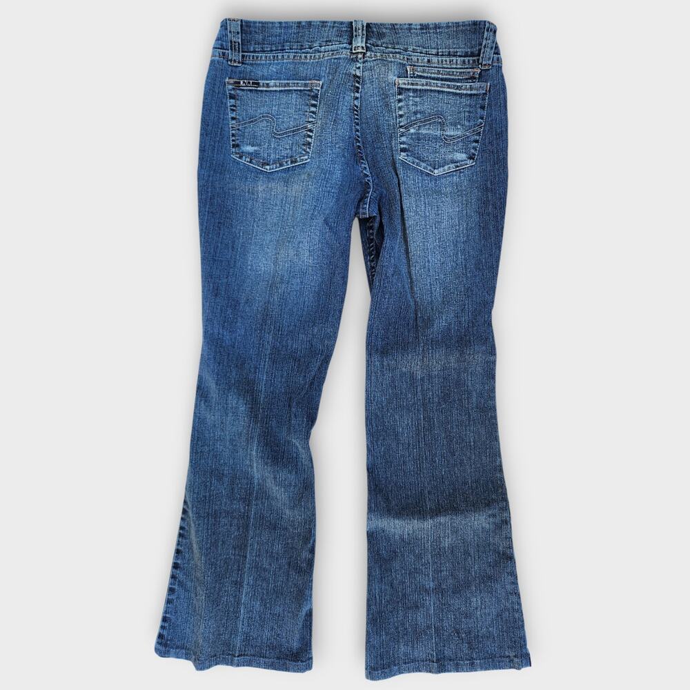 R.V.T. Jeans Jrs. Sz 13 Blue Denim Bootcut Faux Zip Pockets Mid-Rise Y2K VTG - Picture 2 of 6